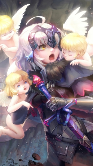 Jeanne d'Arc Alter from Fate/Grand Order with Cherubs