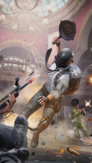 Player from PUBG Mobile in action