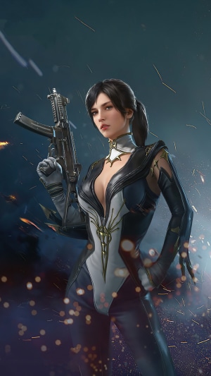Woman with gun from PUBG Mobile