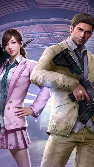 PUBG characters with guns