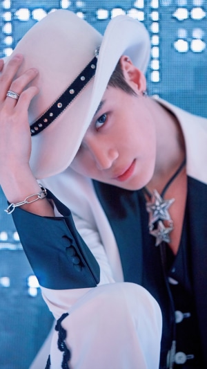 Taemin from SuperM wearing a cowboy hat