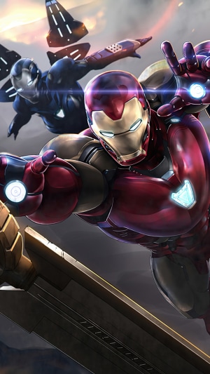 Iron Man and War Machine in Flight