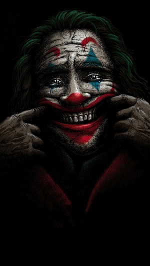 Joker Character with Intense Painted Smile