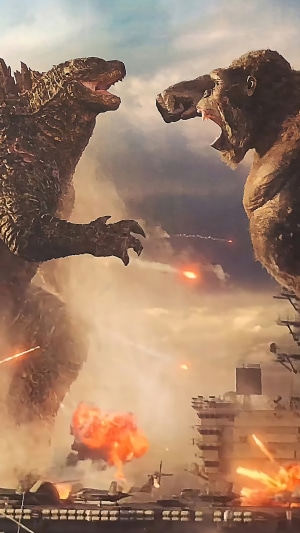 Godzilla vs. Kong in battle