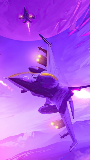 Fighter Aircraft in Digital Art Style