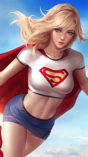 Supergirl from DC Comics flying