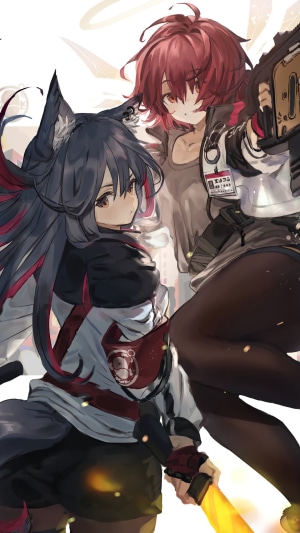 Texas and Exusiai from Arknights
