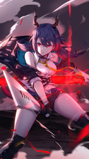 Chen from Arknights with a sword
