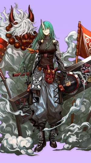 Hoshiguma from Arknights with Oni Mask