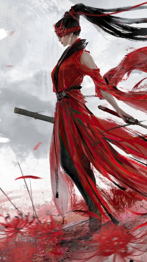 Woman in red from Naraka Bladepoint
