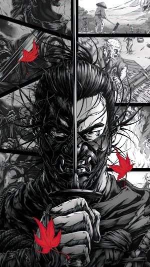 Jin Sakai from Ghost of Tsushima holding a katana