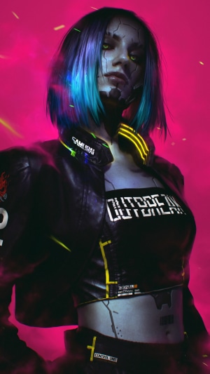 Female character from Cyberpunk 2077