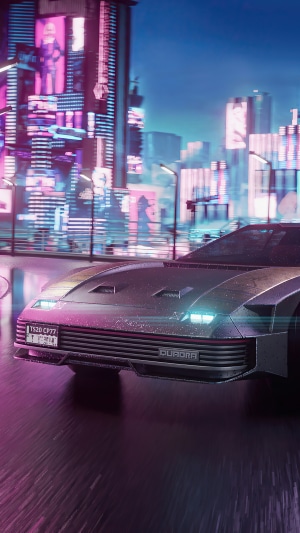 Quadra car in Cyberpunk 2077 city