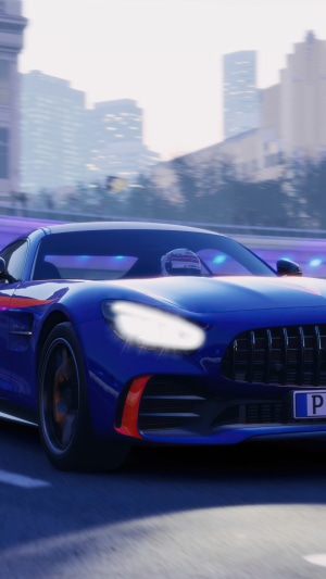 Blue sports car racing in Project CARS 3
