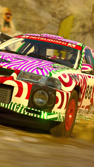 Mitsubishi Lancer Evo VI rally car in Dirt 5