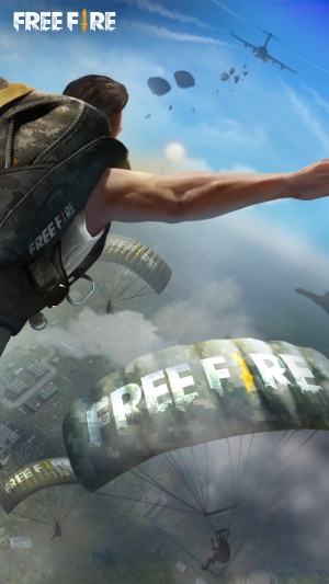 Free Fire parachutists jump from a plane
