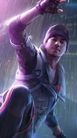 Jota from Garena Free Fire in the rain