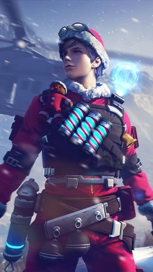 Character in Santa outfit from Garena Free Fire