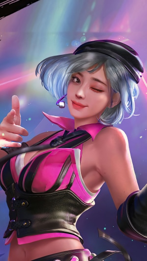 Kapella from Garena Free Fire in a pink outfit