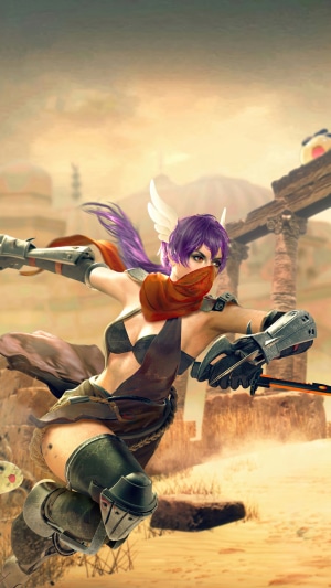 Female warrior with purple hair from Garena Free Fire