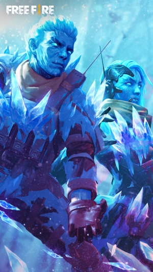 Two ice-themed characters from Garena Free Fire