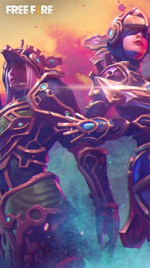 Free Fire characters in ornate armor
