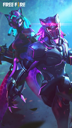 Free Fire characters with futuristic armor