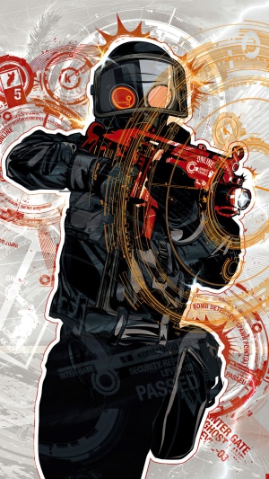 Counter-Strike: Global Offensive character with futuristic weapon