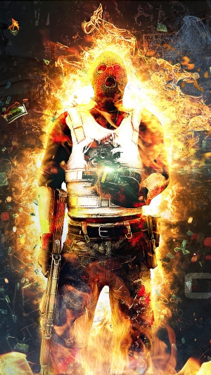 Terrorist from Counter-Strike: Global Offensive on fire