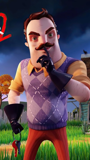 Neighbor from Hello Neighbor 2 in Suspenseful Pose