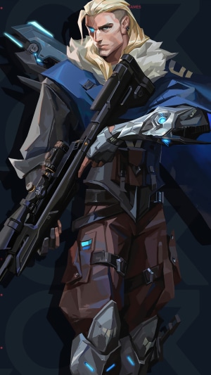 Sova from Valorant holding a sniper rifle
