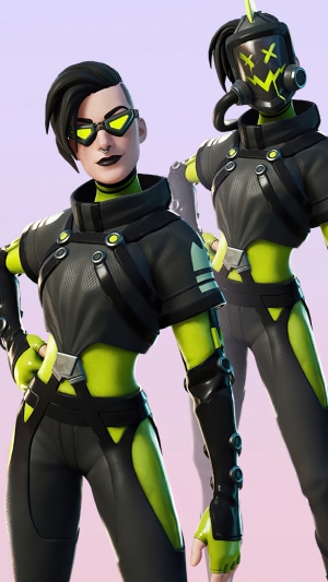 Fortnite characters with neon green accents