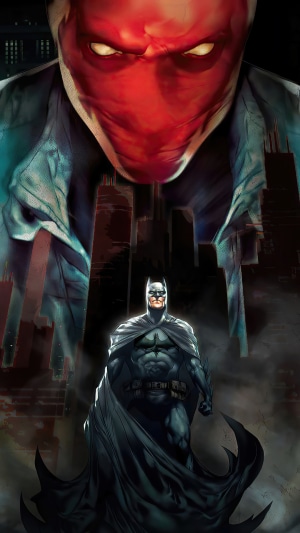 Batman and Red Hood in Gotham City