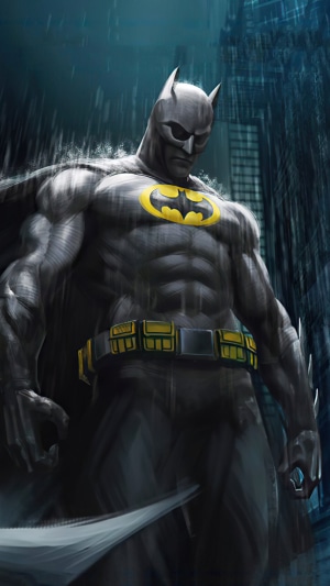 Batman from DC Comics in the rain