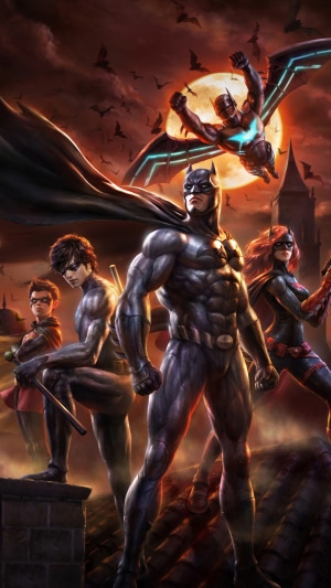 Batman and his allies in action