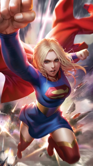 Supergirl from DC Comics in action