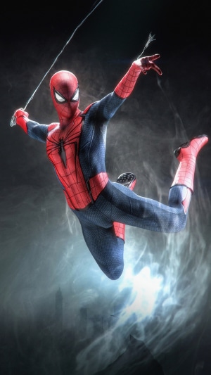 Spider-Man from Marvel Comics swinging