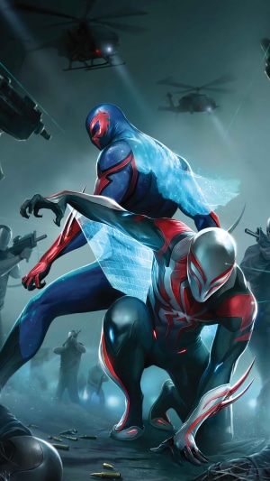 Spider-Man 2099 and Spider-Man from Marvel Comics