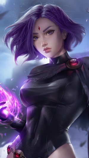 Raven from DC Comics casting a spell
