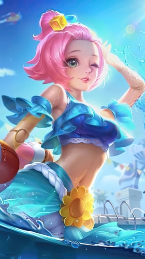 Angela from Mobile Legends in a swimsuit
