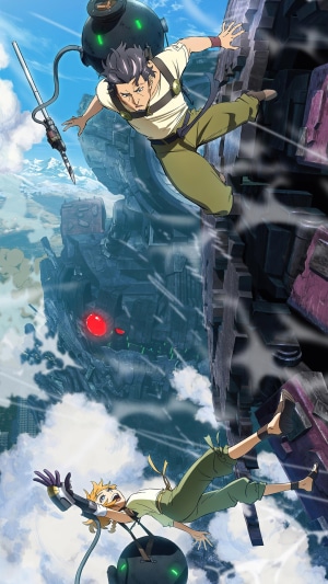 Deca-Dence: Natsume and Kaburagi climbing a structure