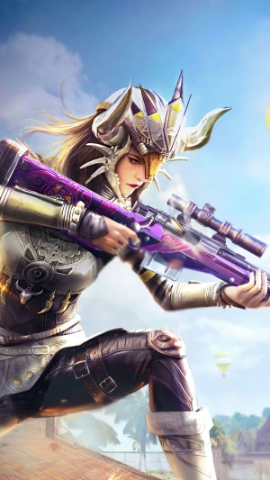 Woman with sniper rifle in PUBG Mobile