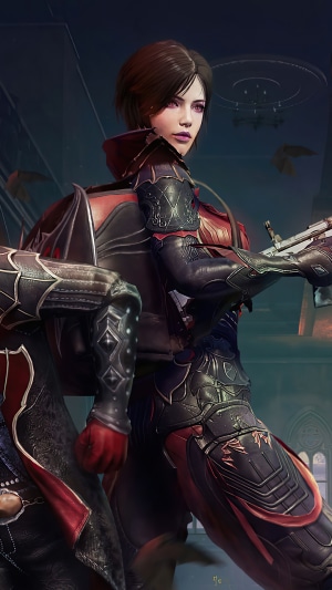 Woman in dark armor from PUBG Mobile