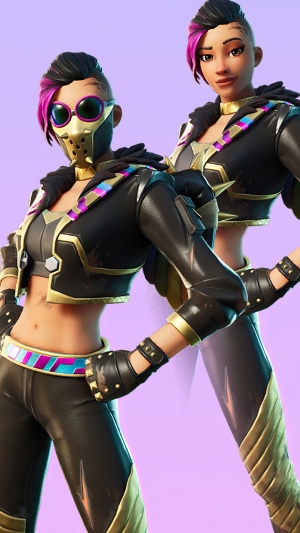 Fortnite character with mask and goggles