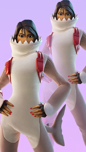 Fortnite characters in shark costumes