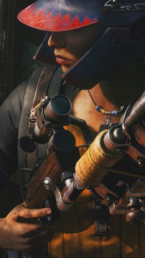 Character from Far Cry 6 holding a rifle