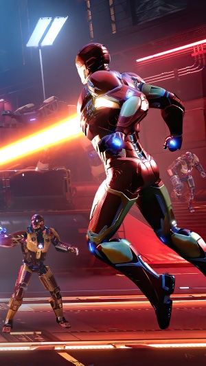 Iron Man from Marvel's Avengers in battle