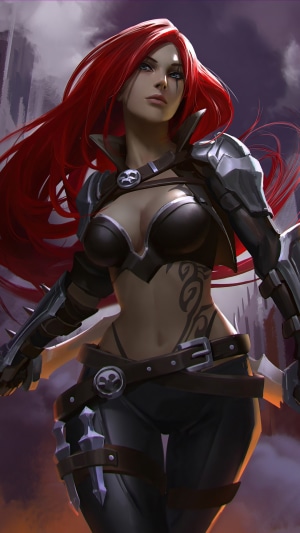 Katarina from League of Legends in Battle Pose