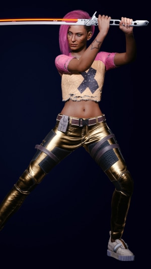 V from Cyberpunk 2077 with Katana