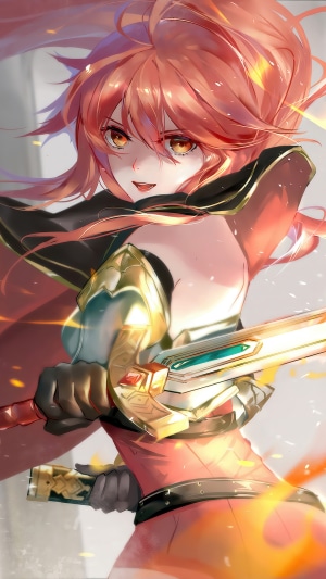 Cermia from Epic Seven holding a sword